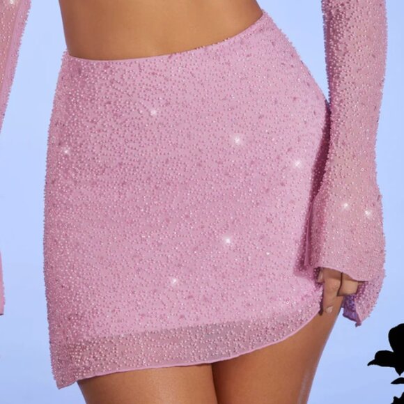 Oh Polly Embellished A-Line Mini Skirt NWT - Picture 1 of 5